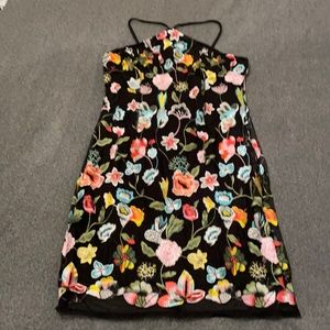 Venus black butterfly embroidered dress